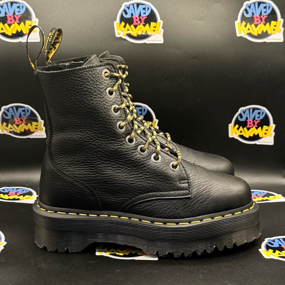 Size 8 Womens - Dr. Martens Jadon III Pisa Leather Platform Black Boots